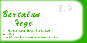 bertalan hege business card